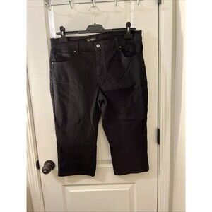 Lee Mid Rise Capri Jeans Womens Size 16W Medium Black Pants Relaxed Fit